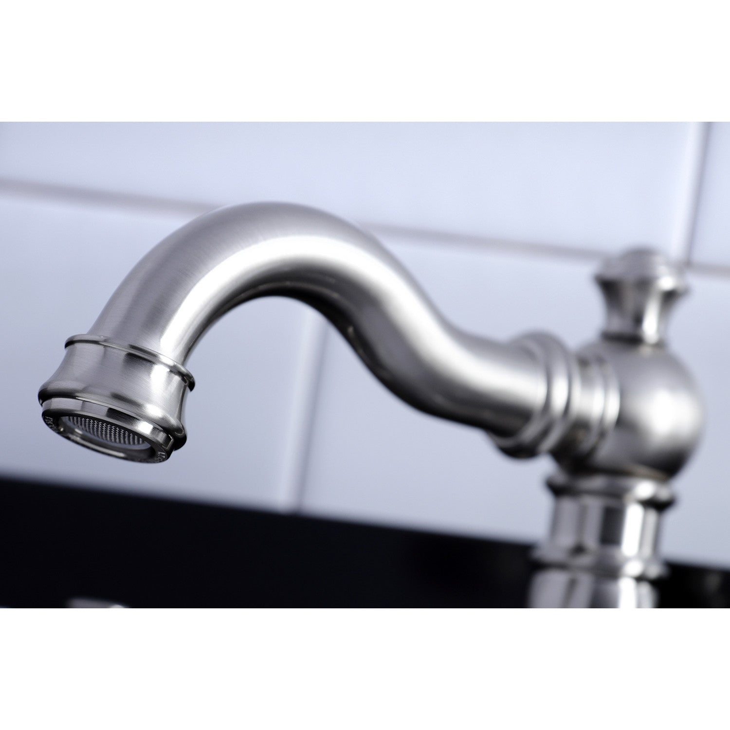 Kingston Heirloom FSC1978AX - American Classic Two-Handle 3-Hole Deck Mount Widespread Bathroom Faucet with Pop-Up Drain, Brushed Nickel — thumbnail 3
